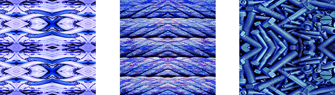 La nature bleuâtre du monde, 2020, C-Print, dreiteilig, à 40 x 40 cm